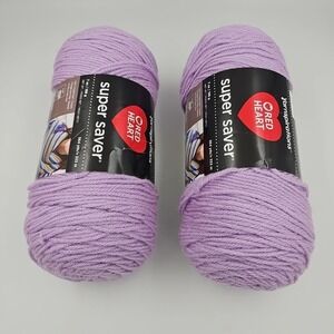Yarnspirations Red Heart Super Saver Pale Plum Yarn - 2 Pack  364 Yards Each